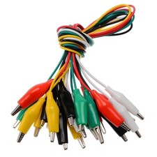 LOT OF 10 CABLE HARNESSES 50cm ELECTRONIC CROCODILE CLIPS MINI CLIPS REF897