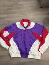 vintage NIKE swoosh Lined Full Zip Windbreaker Jacket Pink White Purple 90s