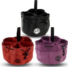 Set of 3 Durable Rip-Stop Canvas Drawstring Organizer Bags with 18 Pockets