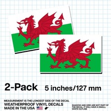 Wales Flag Sticker 5" 2-Pack – GB-WLS Decal – Welsh Pride Vinyl