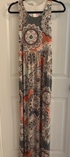 CORAL AND MINT MEDALLION PRINTED MAXI DRESS WITH POCKETS Size Large NWT