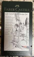 Set of 12 FABER CASTELL 9000 Art Design graphite pencils - open tin -