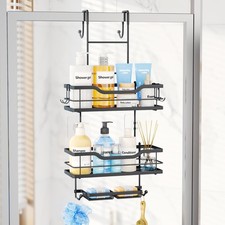 Over The Door Shower Caddy - 3 Tier Shower Shelves Hanging with Soap Holders,...