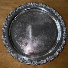 Vintage Oneida  12 1/4 Inch SilverPlate USA Ropel provincial Serving Tray  [36]