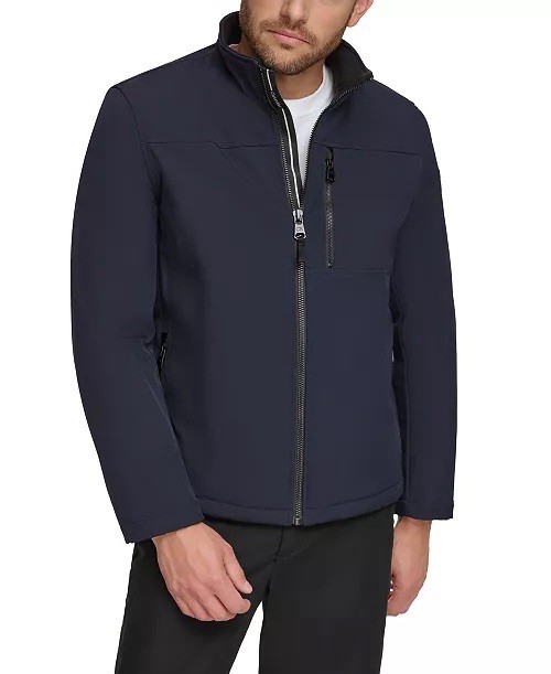 Calvin Klein New Men’s Jacket MEDIUM Sherpa Lined Infinite Soft Shell True NAVY image 3