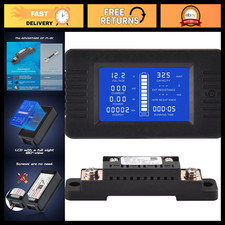 Multifunction Battery Monitor Meter 0-200V 0-100A LCD Display for RV Car Solar