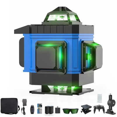 Azzuno Laser Level 360 Self Leveling Green Beam Lcd Screen 4X360 Lazer Leveler