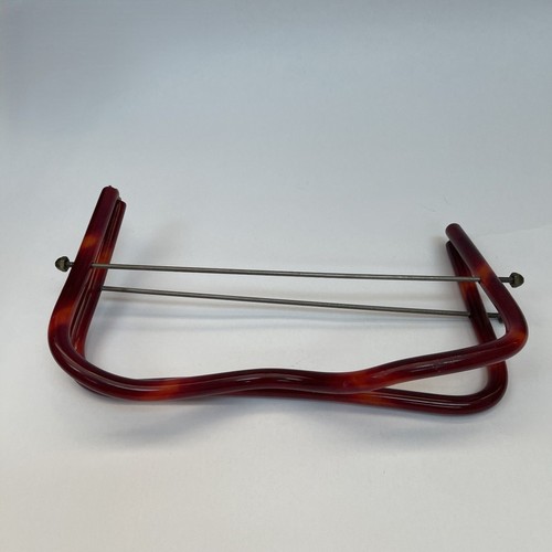 Vintage Handbag Handle Purse Making Crafts Burgundy Red Marbled Hinged