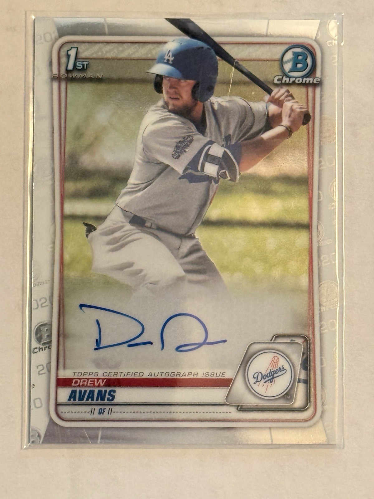2020 Bowman Chrome - Prospect Autographs Drew Avans #CPA-DA (AU, RC)