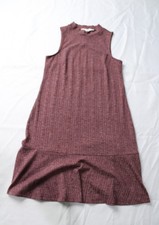 Loft Women's Petite Sleeveless Mock Neck Flounce Mini Dress WR4 Purple Size XXS
