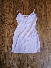 Urban Outfitters Light Pink Satin Cowl Neck Slip Mini Dress Straps Womens Size S