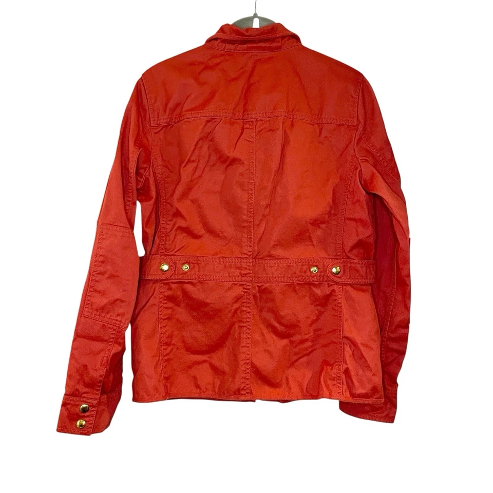 422 J. Chaqueta roja militar Crew Relaxed Boyfriend Field para mujer S Chaqueta de granero de otoño Foto 2 de 4