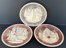 Incolay Stone Collectors Plates Great Romances of History Romanelli Lot Of 3