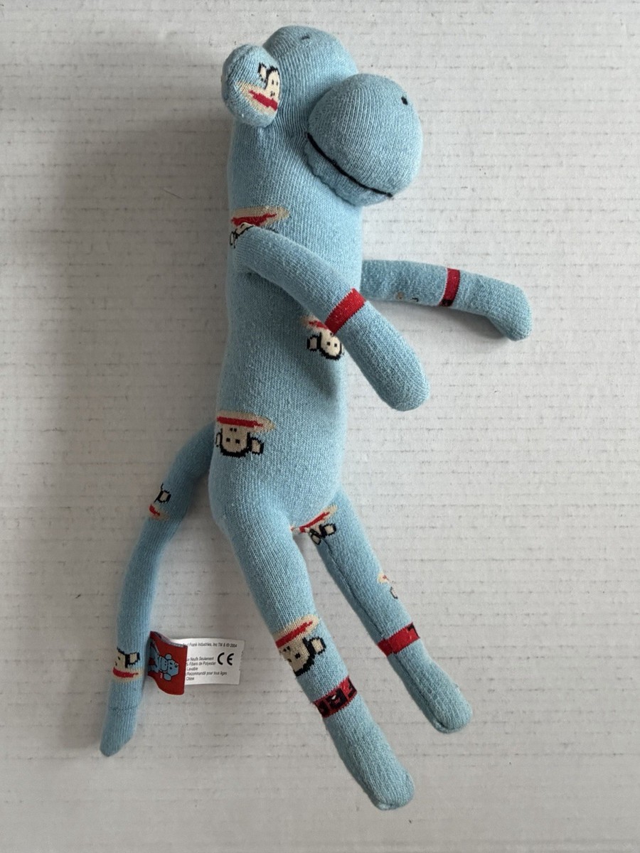 SMALL PAUL FRANK JULIUS BLUE SOCK MONKEY PLUSH DOLL 2004 VTG Y2K