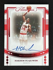 15/15 ≈1/1 ! 2022-23 Flawless Hakeem Olajuwon Ruby Draft Gem Signatures Auto