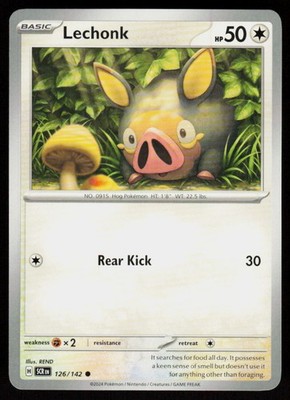 Lechonk 126/142 Common Stellar Crown Pokemon Near Mint