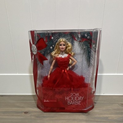 Barbie Holiday 2018 Collector Doll 12 in Blonde Wavy Hair Blue Eyes Special Edi 