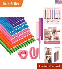 96 Pieces Rods 9.45 Inch Soft Twist Foam Hair Curling Rollers No Heat Hair Ro...