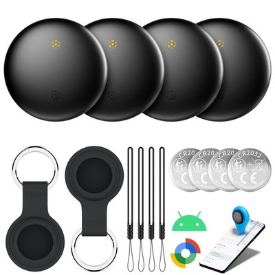 Bluetooth Tracker 4-Pack for Android & Samsung with Case, 2-Year Battery Life...