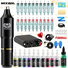Neebol Tattoo Pen Kit Classical Tattoo Machine with Needles Tattoo Supply Gift