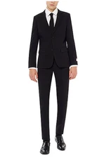 OppoSuits Teen Boys Black Knight Solid Suit, 3 Piece-Jacket, Pants, Tie