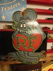 LARGE VINTAGE RAT FINK PORCELAIN METAL SIGN ED ROTH HOT ROD AUTO GAS ENGINE RACE