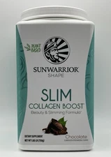 Sunwarrior | Slim Collagen Boost Powder | Chocolate | 1.65 LB| Ex. 8/27/27