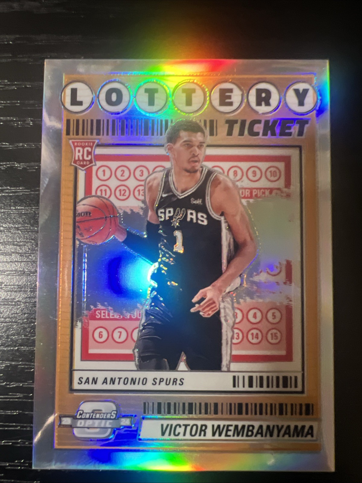 2023-24 Contenders Optic Victor Wembanyama Lottery Ticket Silver Prizm RC Rookie