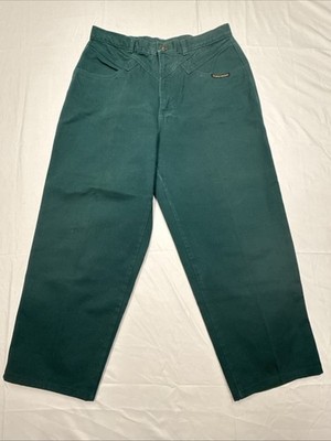 Vintage Rocky Mountain Mom Jeans Womens 19/20 GREEN High Rise Western Yoke