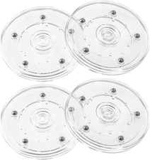 4 Pcs Plastic Turntable Bearings Hardware, 4 Inch / 100Mm Plastic Acrylic Clear 