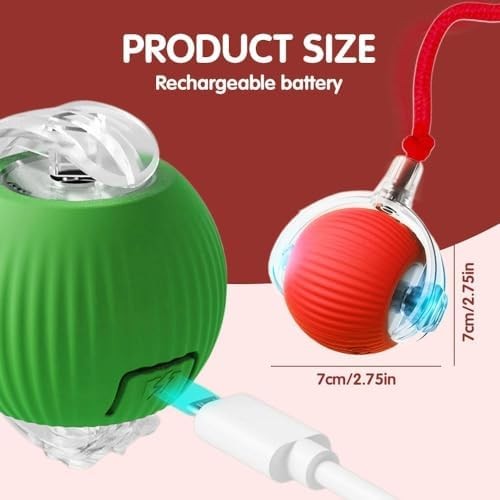 Interactive Dog Cat Toys Ball, 2025 Auto Rolling Cat Toys - Bild 3 von 4