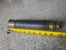 Vintage Antique Victorian 3 Draw Telescope Spyglass Brass Leather Telescoping