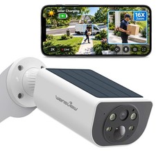Outdoor Security Camera Wireless WiFi Solar Powered 16X Zoom Color Night Vision