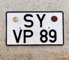 Altes Kfz-Kennzeichen Nummernschild license plate DIN  WESTAUSLÄUFER DEUTSCHLAND