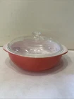 Vintage 024 2 Quart PYREX Casserole Dish USA Flamingo Pink  W/Clear LID