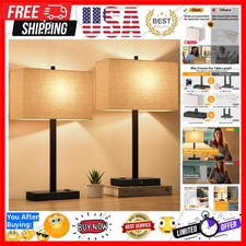 21" Touch Bedside lamps with 2 USB  AC Outlets, 3-Way Dimmable Bedside Table...