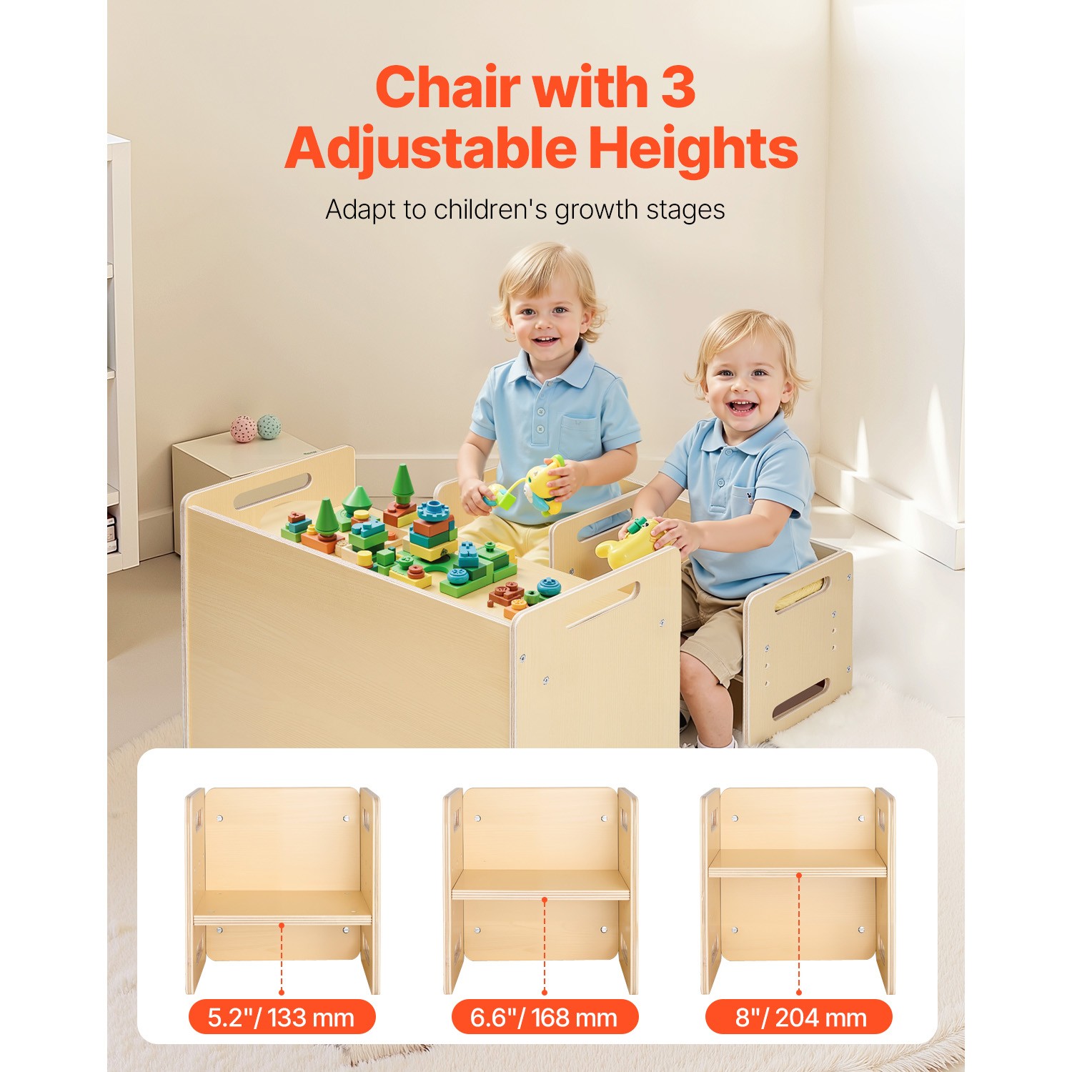 Uimoso Weaning Table and Chair Set Montessori Toddler Desk with 2 Chairs Wood