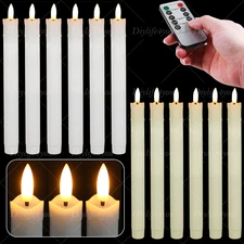 6pcs LED Flameless Flickering Taper Candles Lights with Timer Remote Control UK