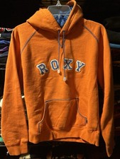 Vintage Roxy Quiksilver Orange Hoodie Sweatshirt Size Medium Y2K Skater 2000s
