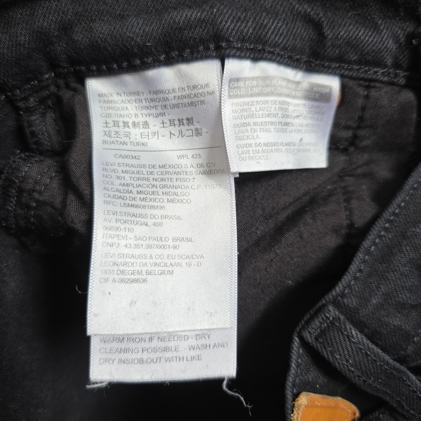 Levi's Ribcage Straight Jeans W27 L27 Black High Rise Women's Denim Trousers image 9