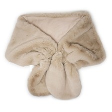 Stola di pelliccia beige donna eco elegante invernale cerimonia mantella scialle