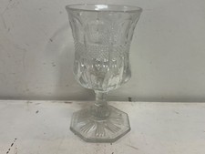 Antique EAPG Virginia / Banded Portland Clear Glass Water Goblet