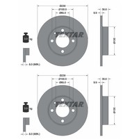 2X Textar Bremsschebeiben 239Mm Voll Vorne Passend FÜR Audi 100 50 80 Seat