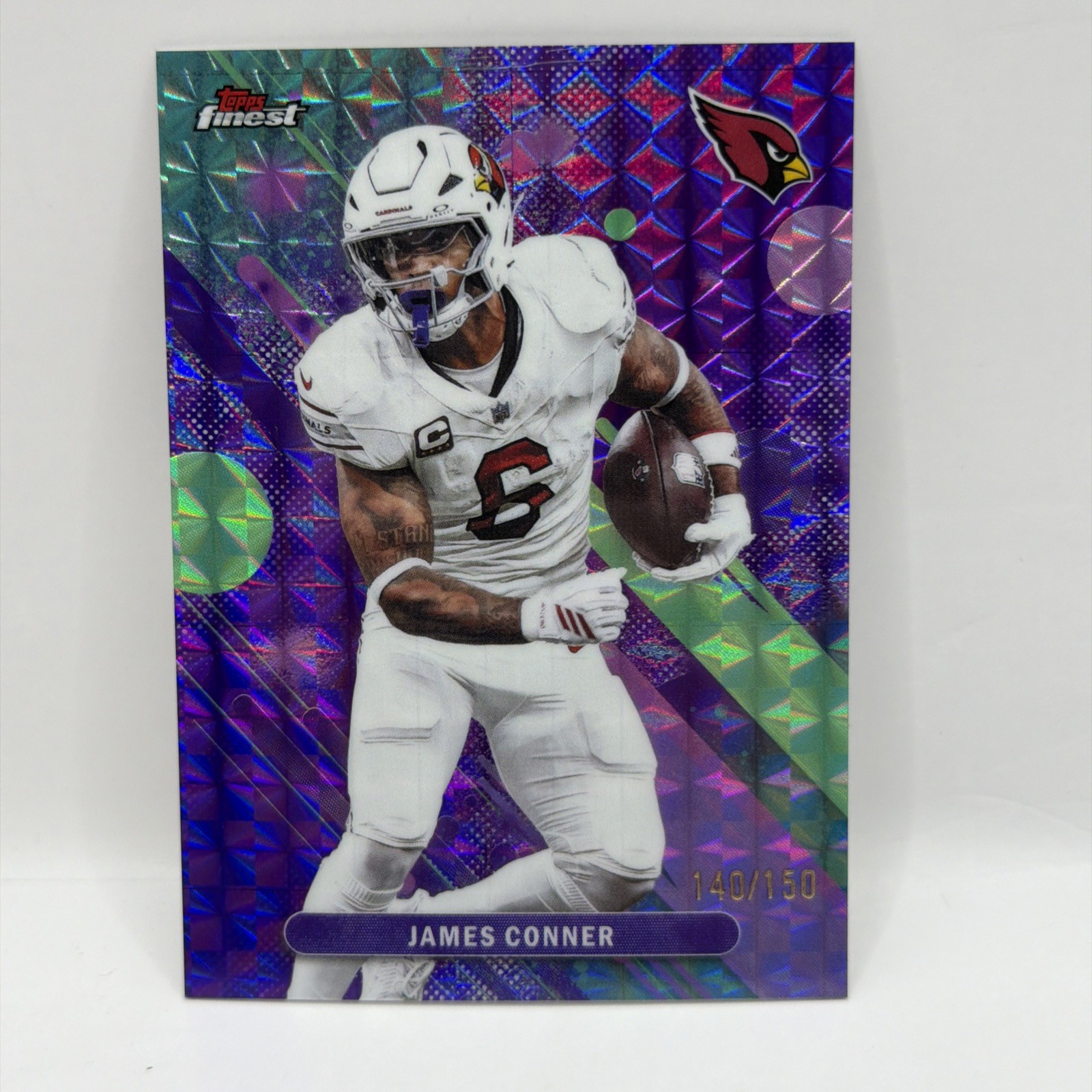 2025 Topps Finest James Conner Purple X-Fractor #/150 Cardinals