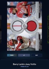 Digital” Topps 2024 Tribute Dual Relics Rare Barry Larkin Joey Votto Reds DR2-LV