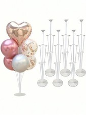 SHEIN Reusable Clear Balloon Holder Stand Set 2/4/6pcs Party Wedding Decor