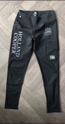 HOLLAND COOPER EQUESTRIAN  LEGGING IN BLACK/WHITE. UK SMALL. 