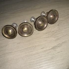 4 vintage Brass Bronze Drawer Pulls Small Round Pulls. Dresser Bureau Door Etc.