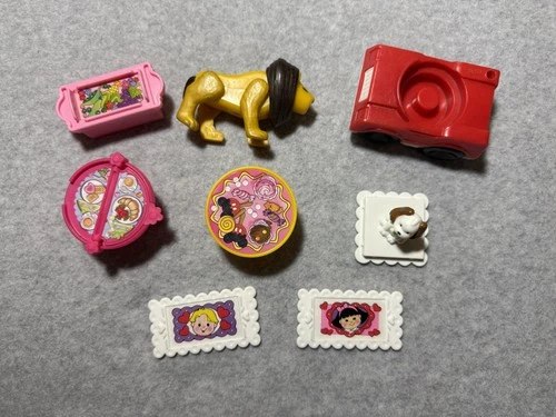 Vintage Fisher-Price Little People Accessories Lot Lion Dog Car Tables Frames
