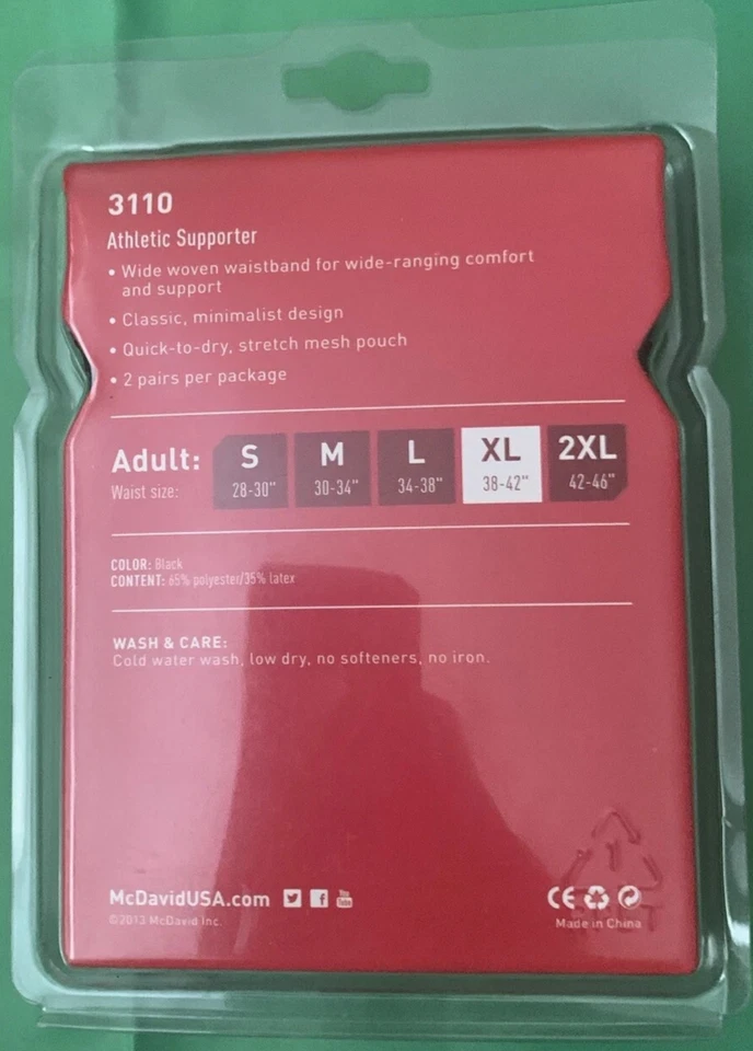 NUEVO McDavid Hombres XL Correa Deportiva Deportiva Jock SupporteR Negro Paquete de 2 ENVÍO GRATUITO Foto 2 de 2